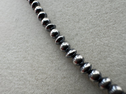 16” Sterling Silver Navajo Pearls – 3mm Round Beads - West Spork Mercantile
