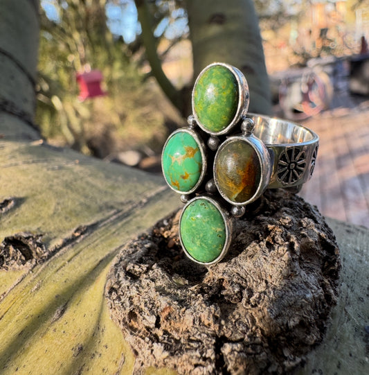 Pixie Turquoise Ring - Adjustable - West Spork Mercantile