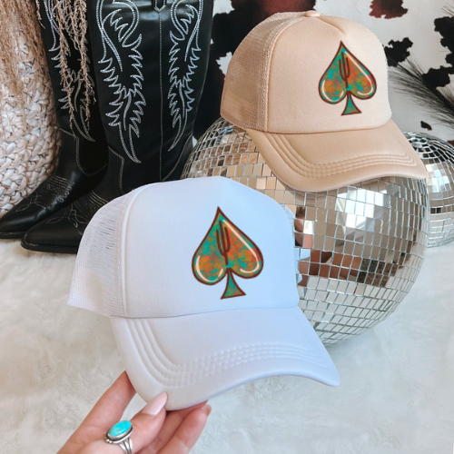 Cactus spade western trucker hat