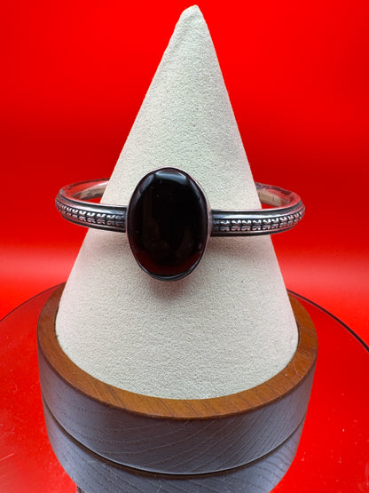 Black Onyx and Sterling Silver Cuff by Chimney Butte - West Spork Mercantile