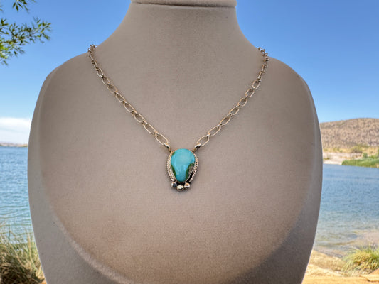Dainty Sonoran Gold Necklace by Sharon McCarthy (Navajo) - West Spork Mercantile