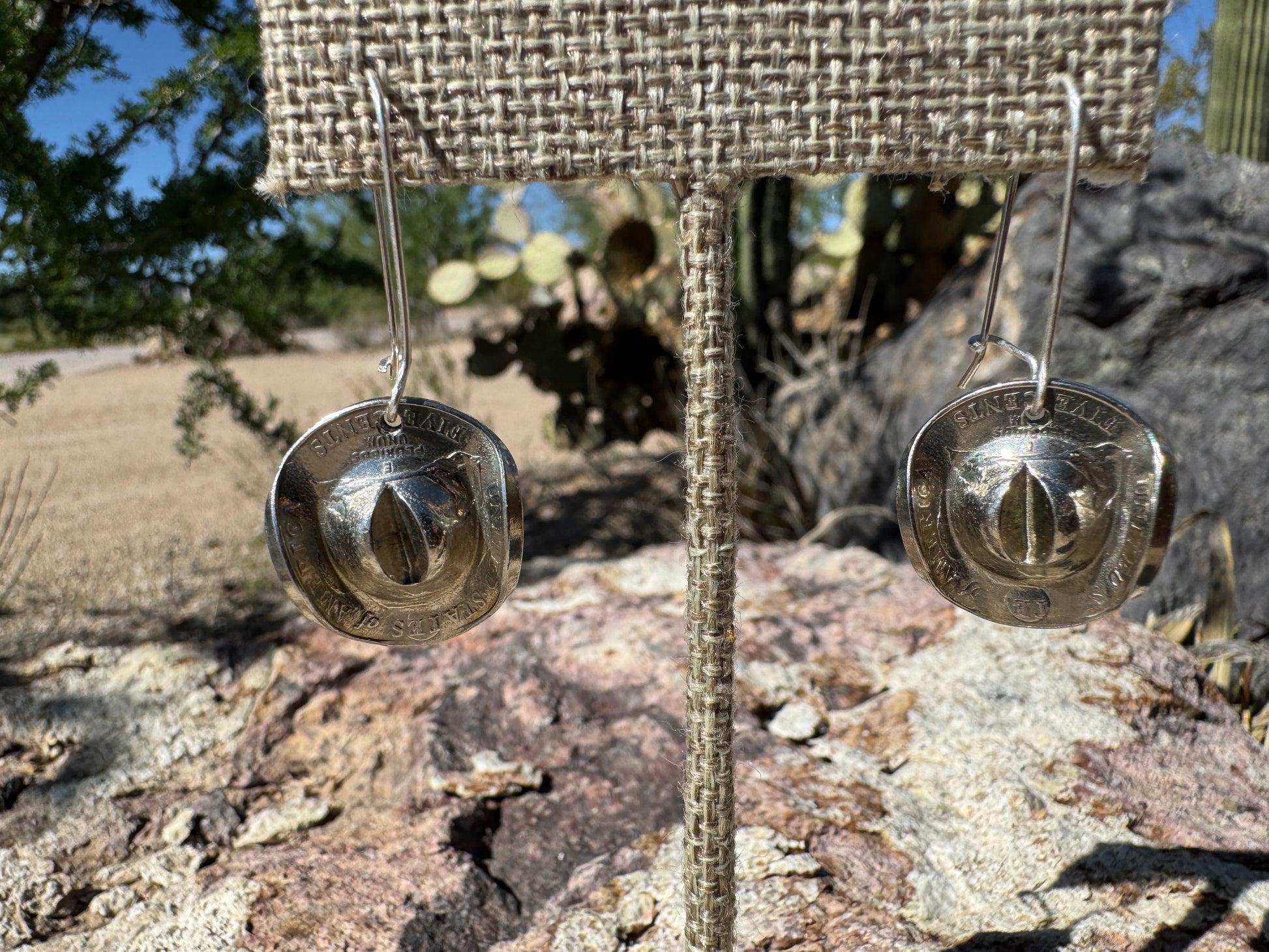 Buffalo Nickel Cowboy Hat Earrings - West Spork Mercantile