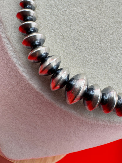 Sterling Silver Navajo Pearls Necklace – 18” (4–12mm Beads) - West Spork Mercantile