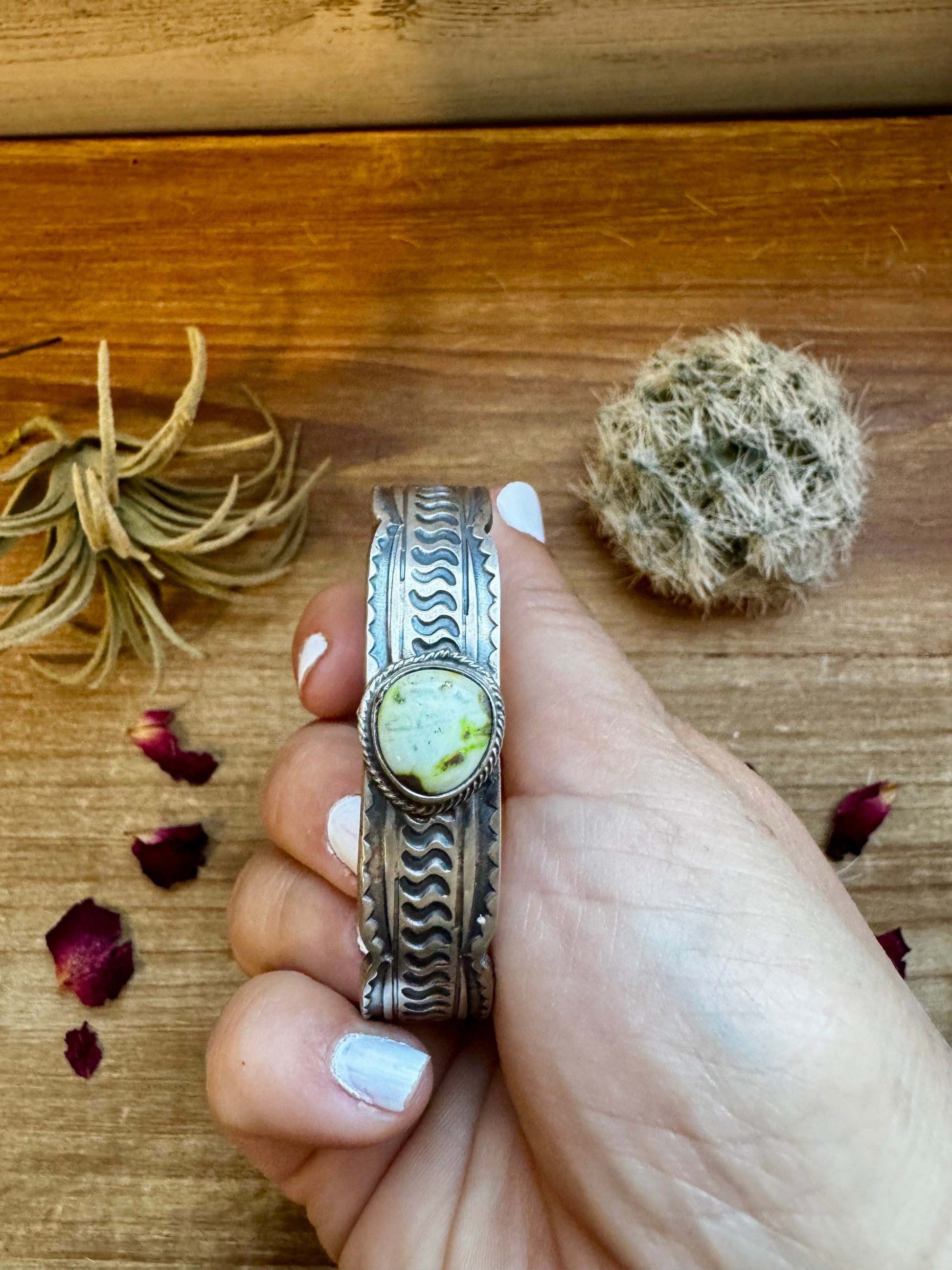 Cuff - Sterling silver Cuff Bracelet with Palomino turquoise - West Spork Mercantile