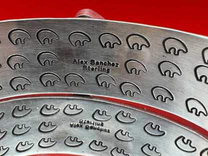 Alex Sanchez Cuff with Turquoise and Petroglyphs - West Spork Mercantile