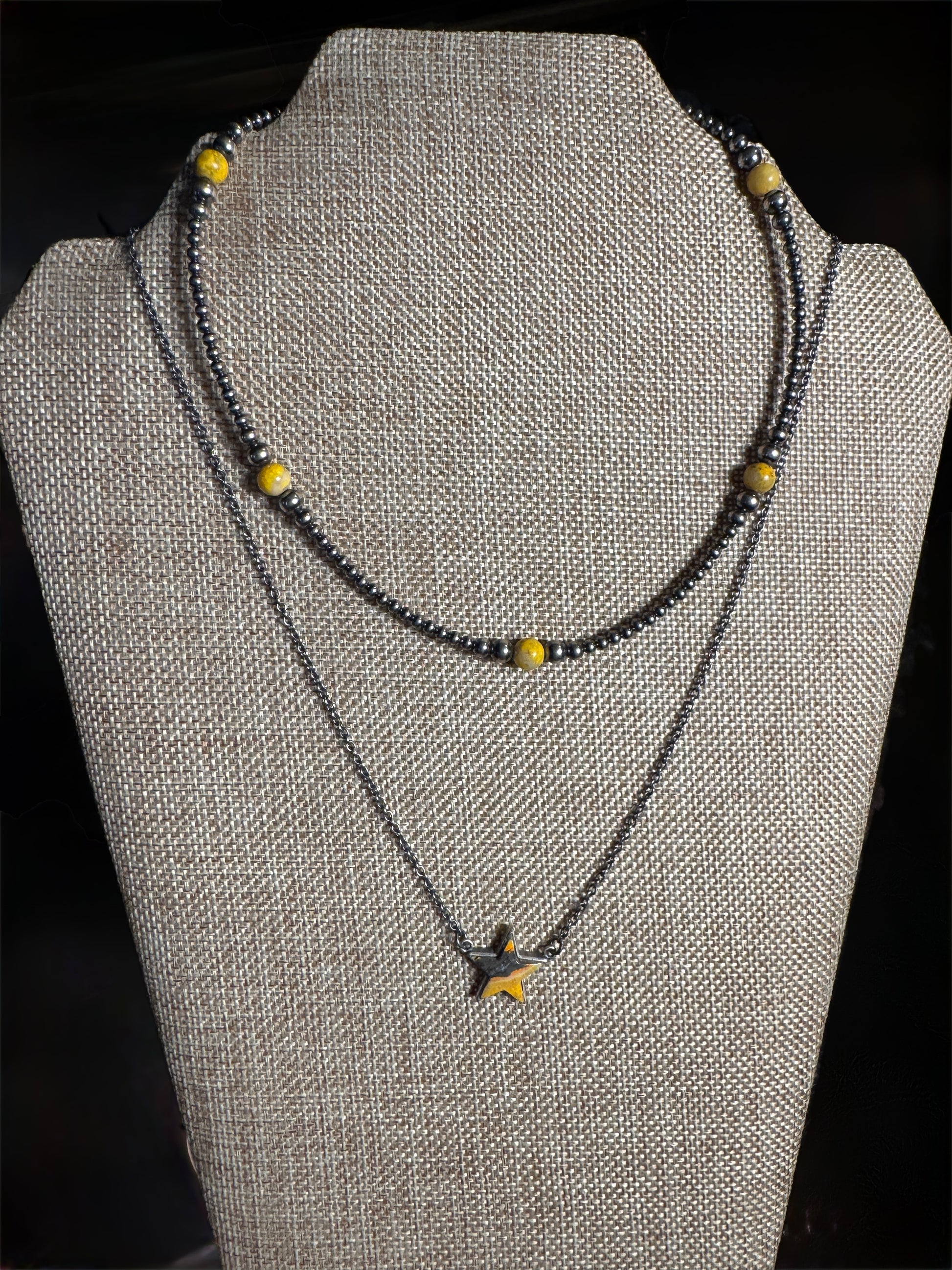 Bumblebee Jasper Necklace Stack - West Spork Mercantile