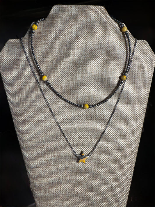 Bumblebee Jasper Necklace Stack