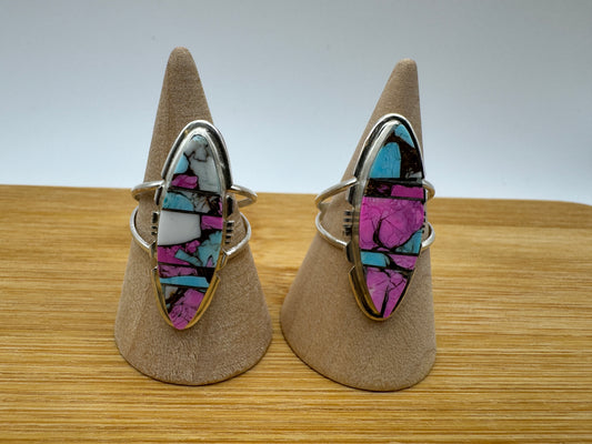 Cotton Candy and Sterling Rings by Brandon Etcitty - West Spork Mercantile