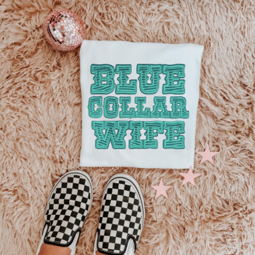 Blue collar wife sublimation T-shirt