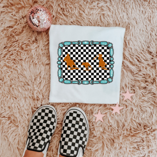 The team roper checkered sublimation T-shirt