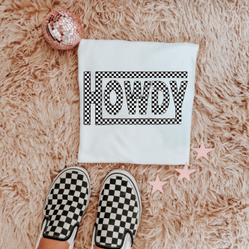 Checkered howdy sublimation  T-shirt
