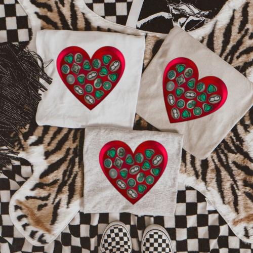 Turquoise hearts sublimation  T-shirt