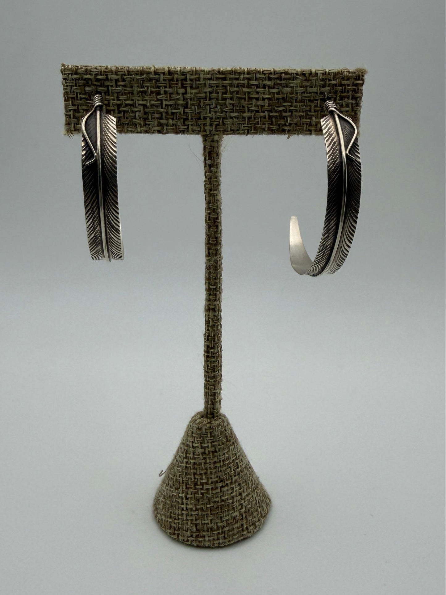 Chris Charley – Sterling Silver Feather Half-Hoop Earrings