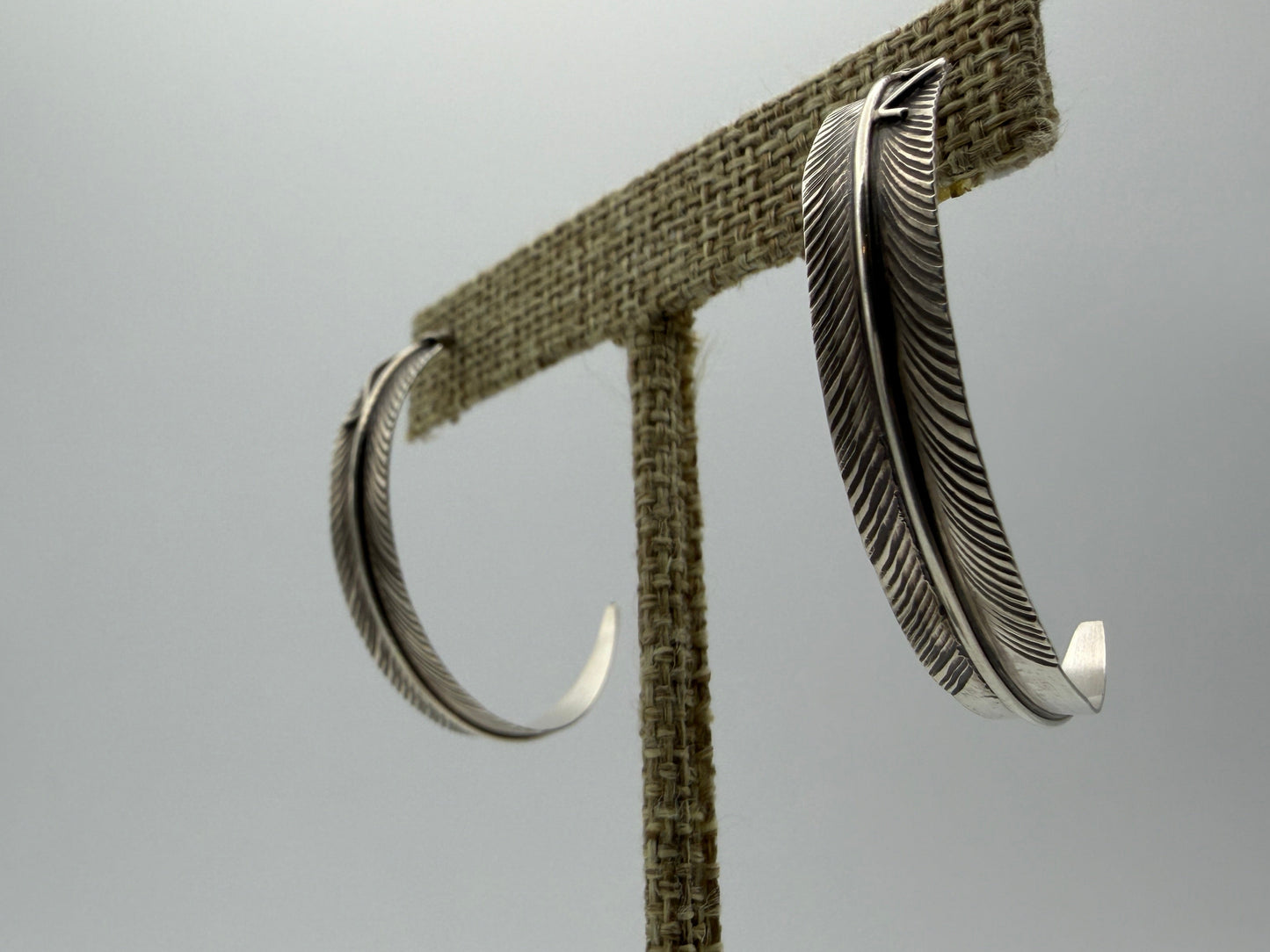 Chris Charley – Sterling Silver Feather Half-Hoop Earrings