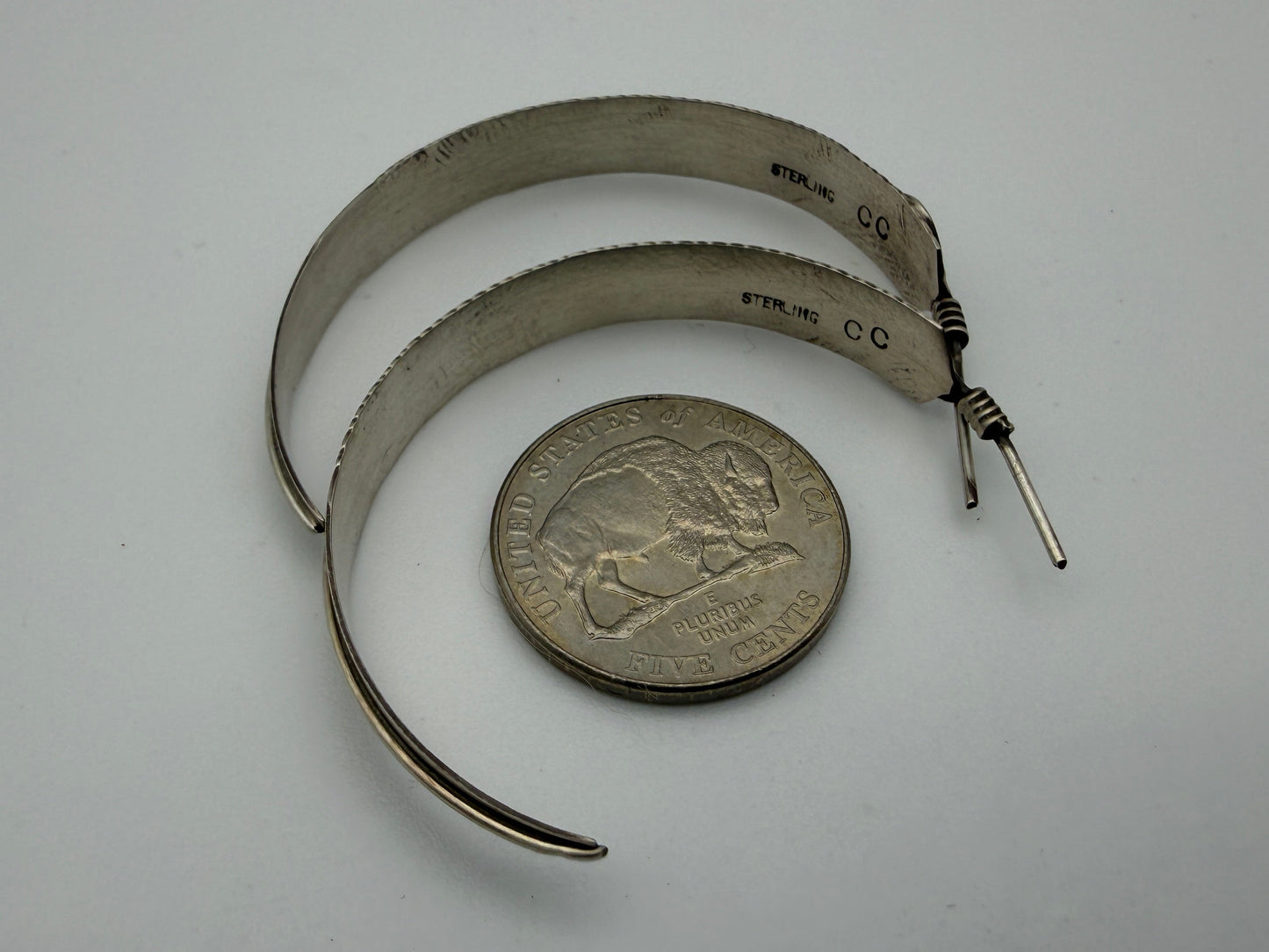 Chris Charley – Sterling Silver Feather Half-Hoop Earrings