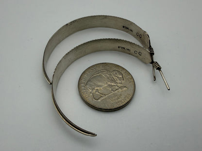 Chris Charley – Sterling Silver Feather Half-Hoop Earrings