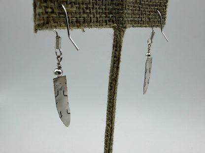 Marvin Arviso – Sterling Silver Feather Earrings (No Turquoise)
