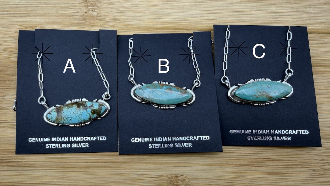 Navajo Made Kingman Turquoise Necklace — By Steve Francisco