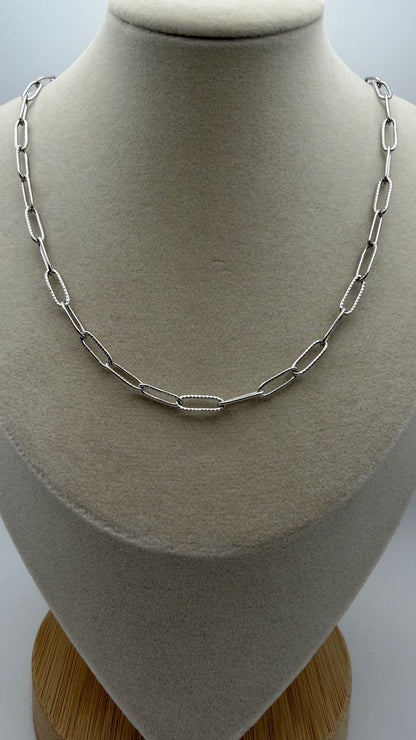 16” Stainless Steel Paperclip Chain Necklace