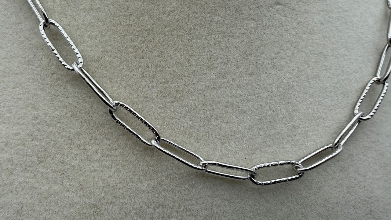 16” Stainless Steel Paperclip Chain Necklace
