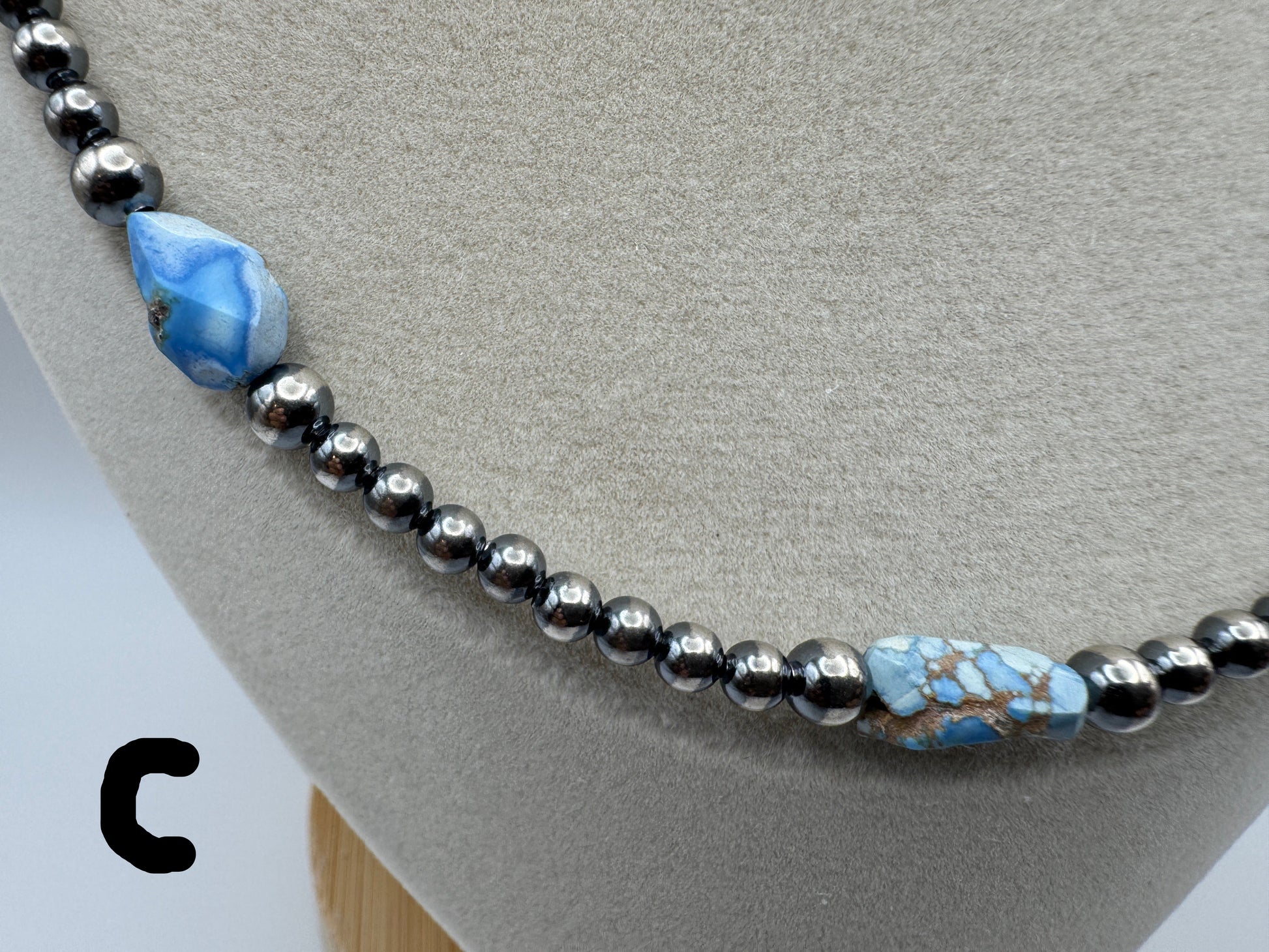 16" -18” Golden Hills Turquoise and Sterling Pearl Necklace - West Spork Mercantile