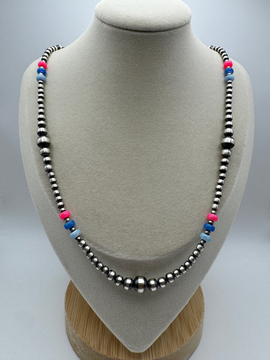 Cotton Candy 18" Sterling Pearls and Opal Necklace - West Spork Mercantile