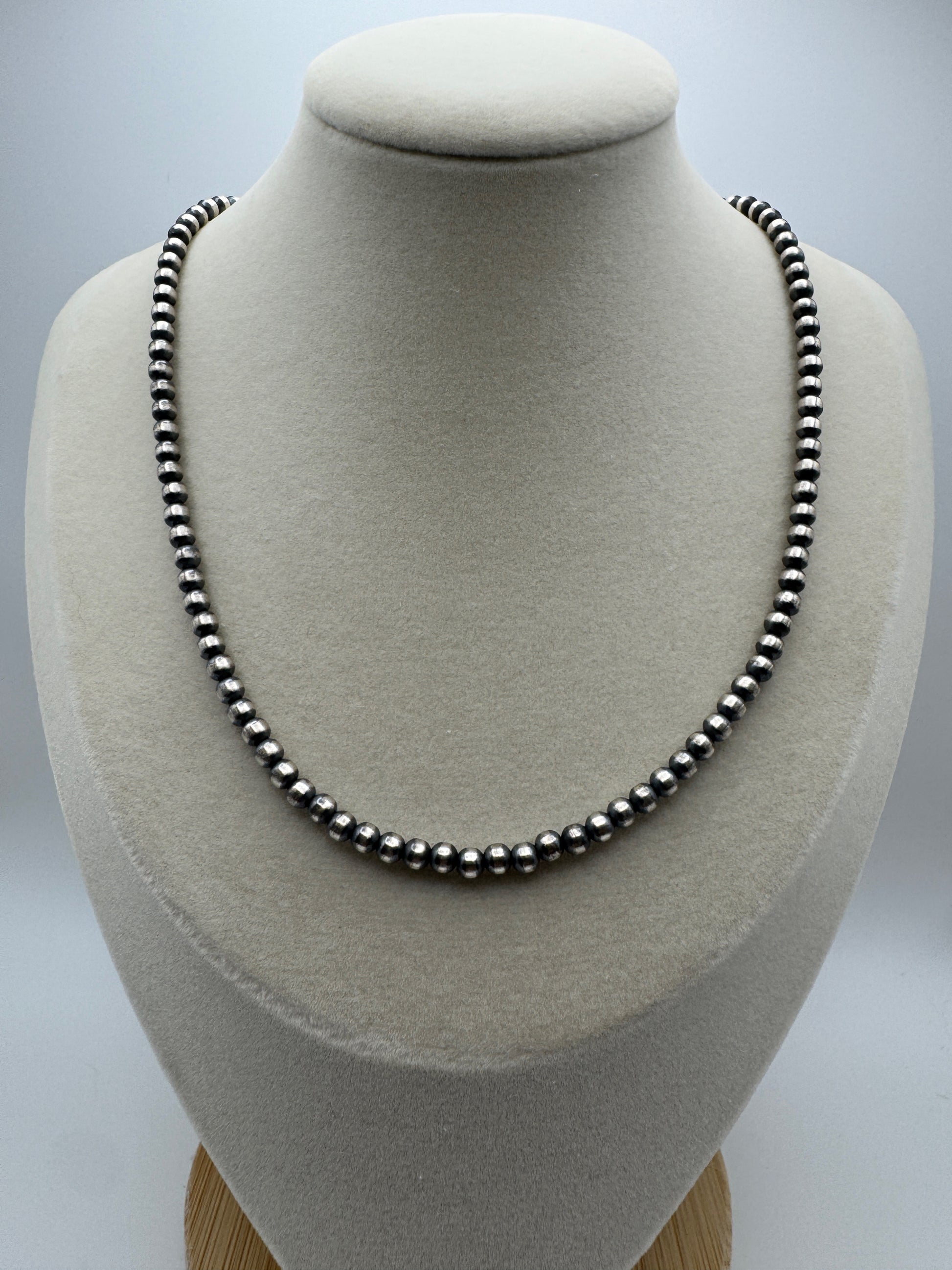 16" Sterling 4mm Pearl Necklace - West Spork Mercantile