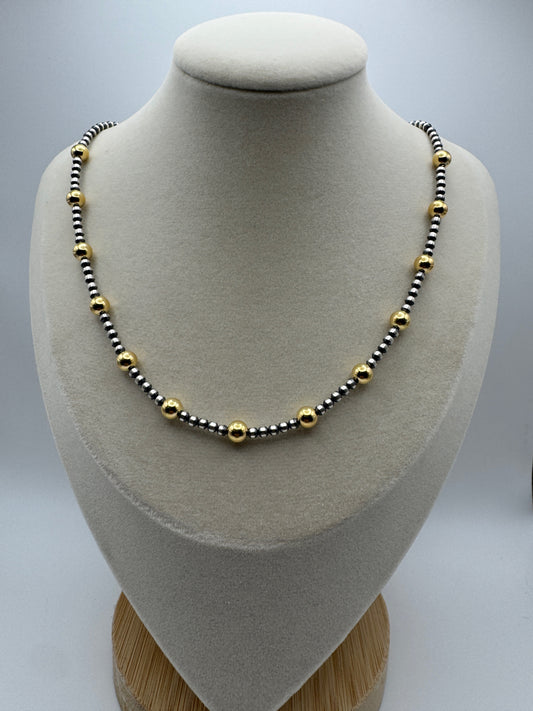 Silver and Gold Pearl Necklace - West Spork Mercantile