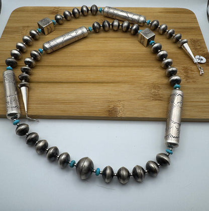 Handmade 36" Navajo Pearl and Shotgun Set by Tylena Nez - A SHOWSTOPPER - West Spork Mercantile