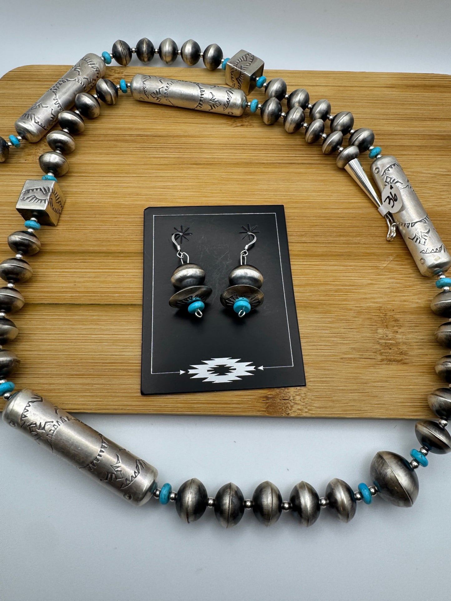 Handmade 36" Navajo Pearl and Shotgun Set by Tylena Nez - A SHOWSTOPPER - West Spork Mercantile