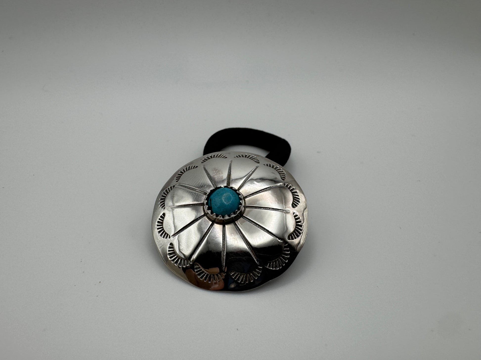Sterling Concho with Kingman Hair Tie - West Spork Mercantile