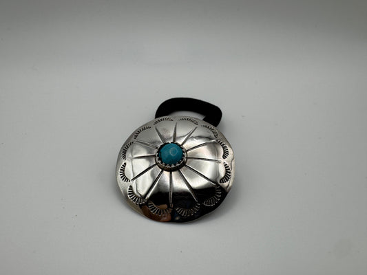 Sterling Concho with Kingman Hair Tie - West Spork Mercantile