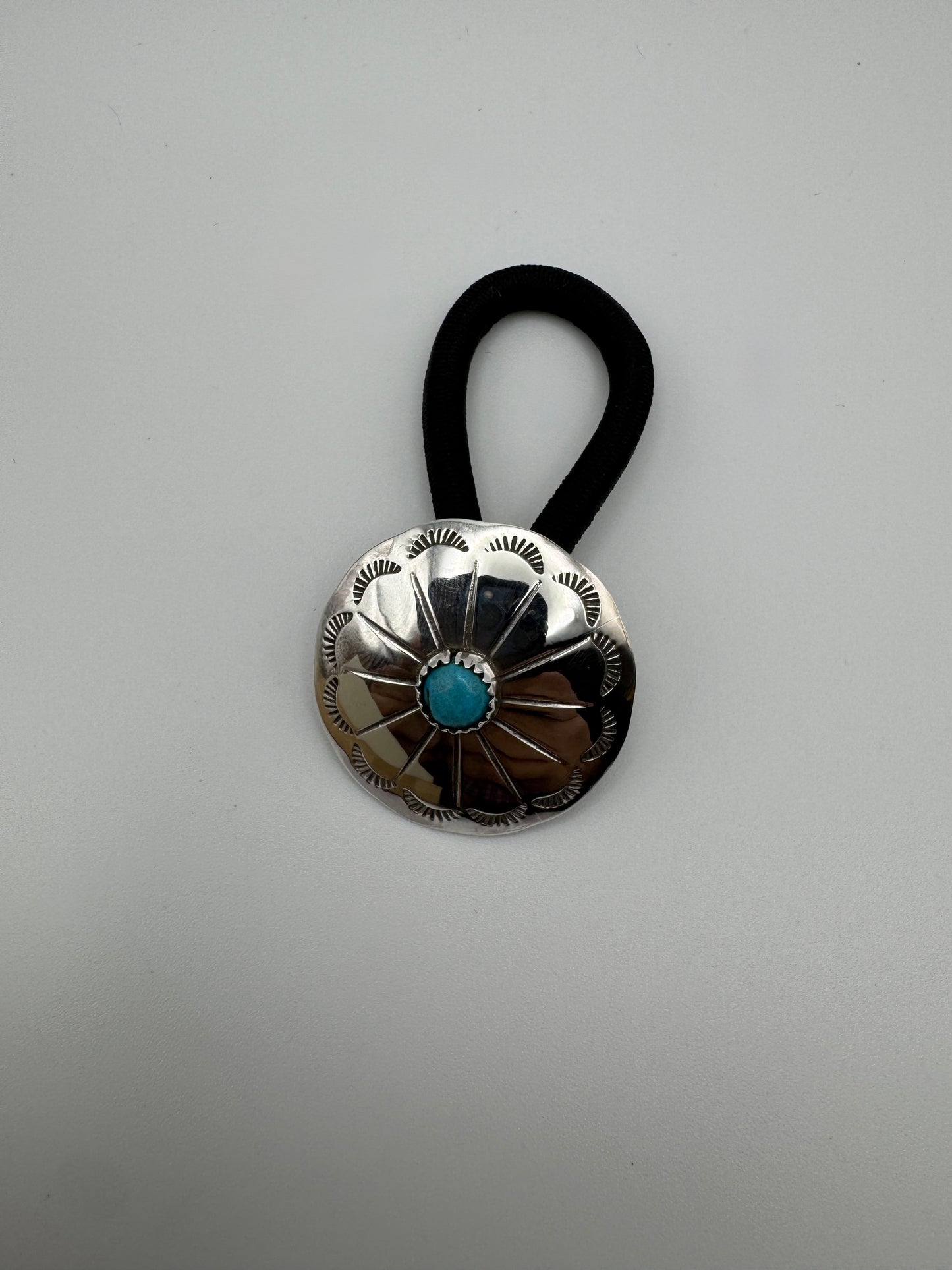 Sterling Concho with Kingman Hair Tie - West Spork Mercantile