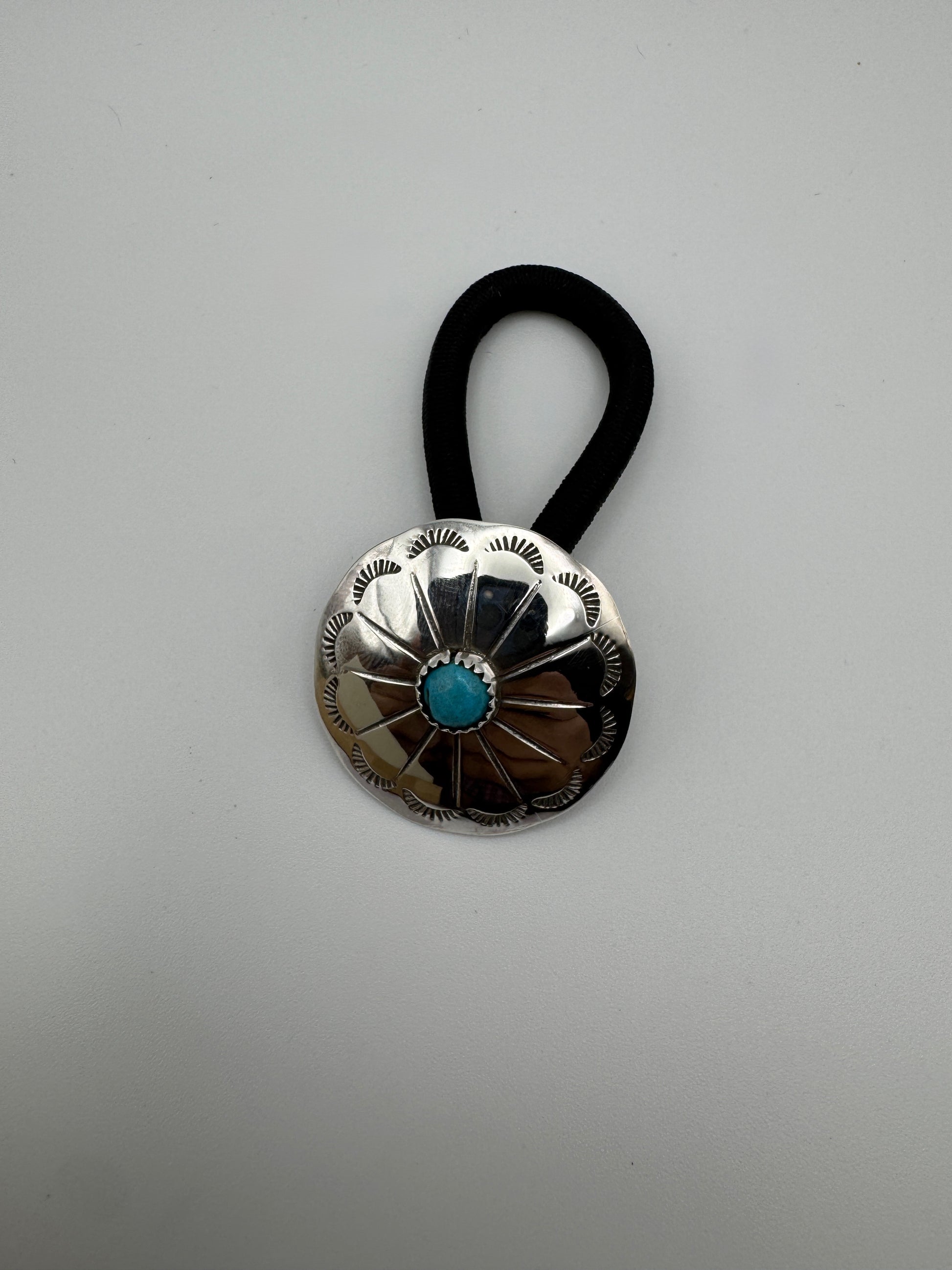 Sterling Concho with Kingman Hair Tie - West Spork Mercantile