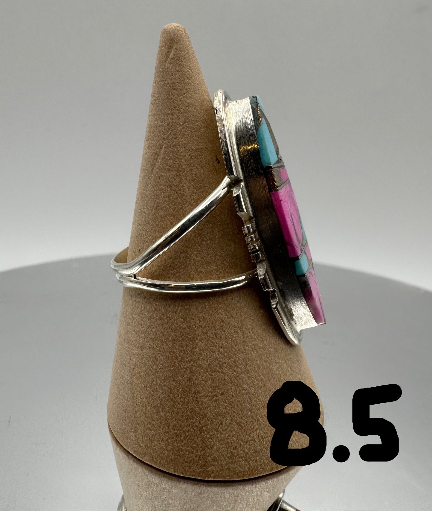 Cotton Candy and Sterling Rings by Brandon Etcitty - West Spork Mercantile