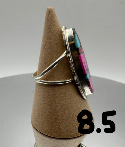 Cotton Candy and Sterling Rings by Brandon Etcitty - West Spork Mercantile