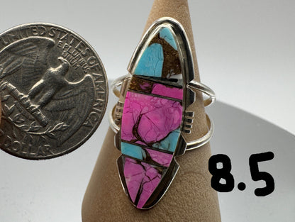 Cotton Candy and Sterling Rings by Brandon Etcitty - West Spork Mercantile