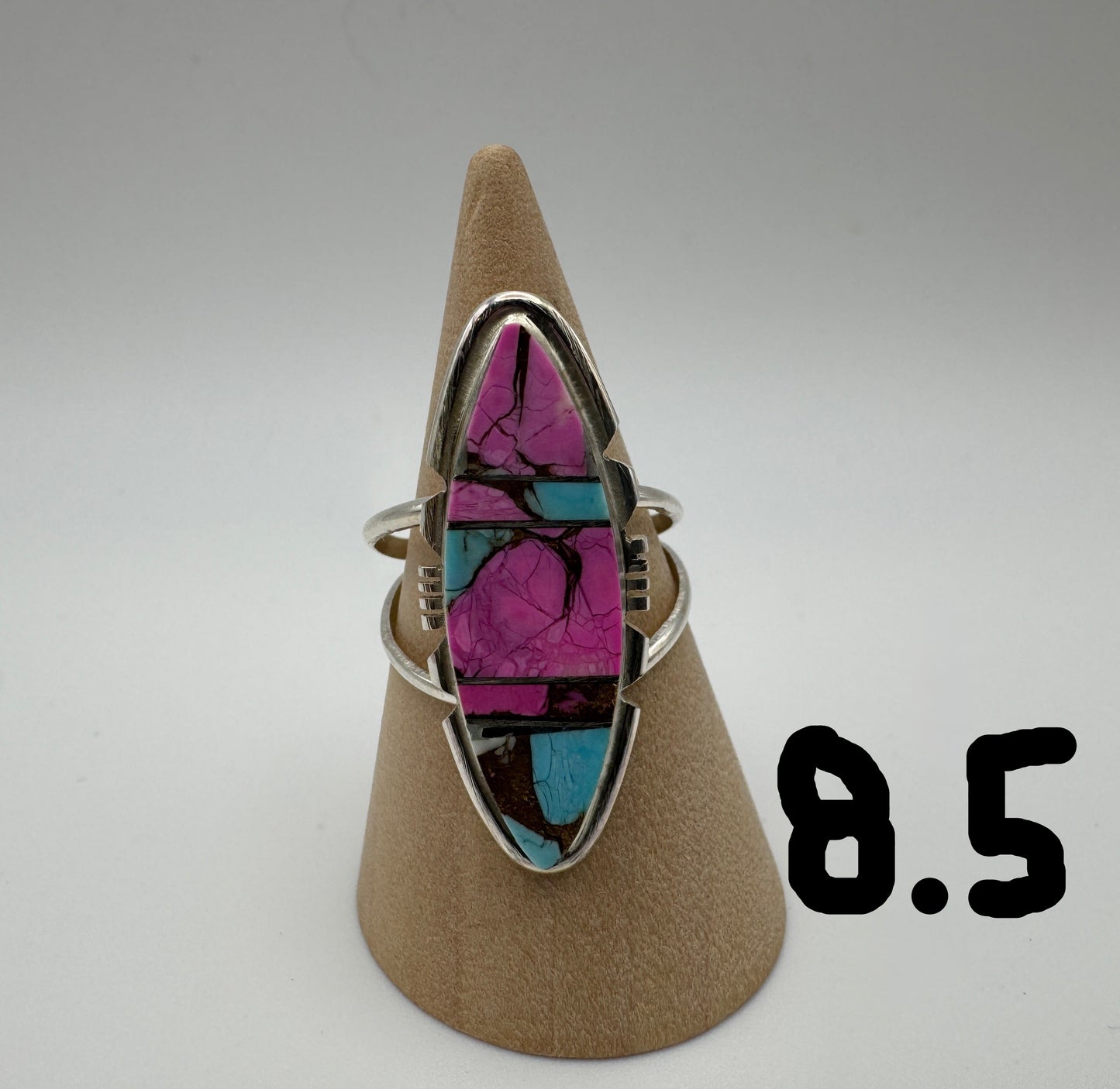 Cotton Candy and Sterling Rings by Brandon Etcitty - West Spork Mercantile