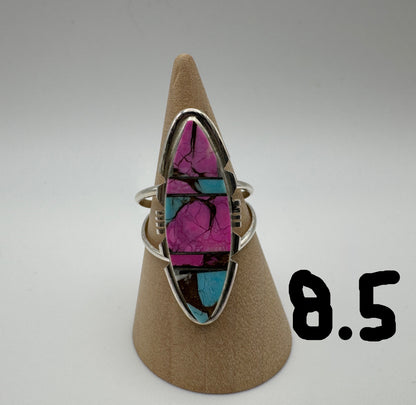 Cotton Candy and Sterling Rings by Brandon Etcitty - West Spork Mercantile