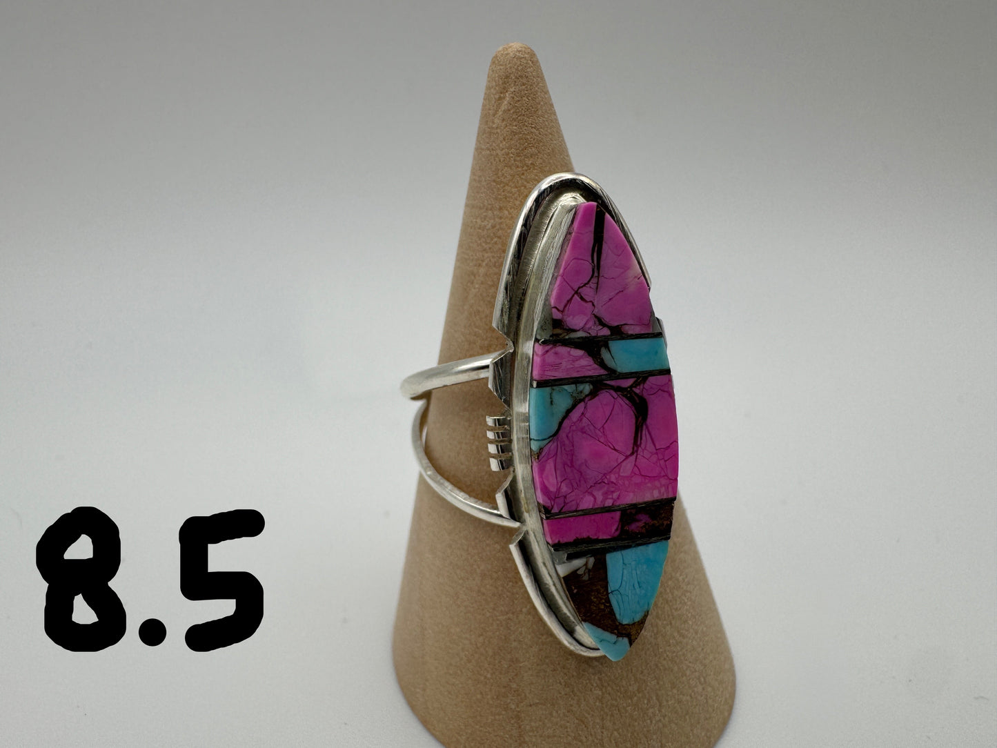 Cotton Candy and Sterling Rings by Brandon Etcitty - West Spork Mercantile