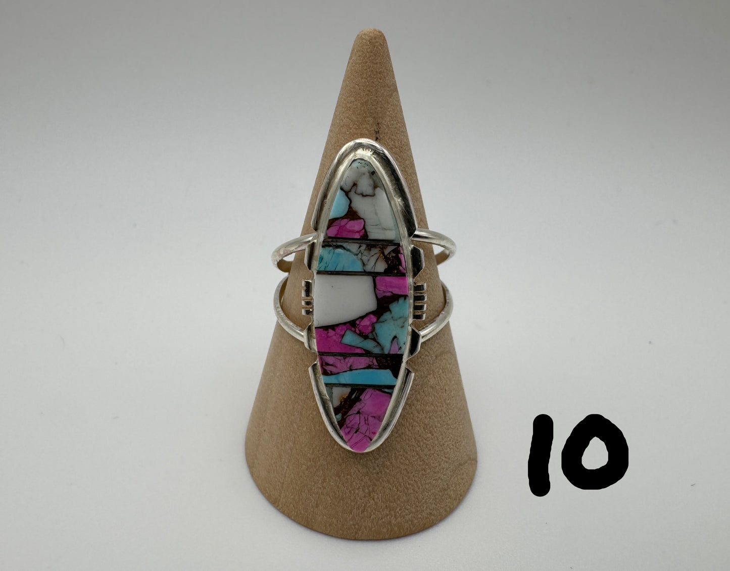 Cotton Candy and Sterling Rings by Brandon Etcitty - West Spork Mercantile