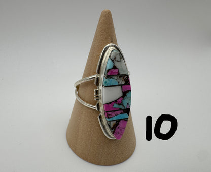 Cotton Candy and Sterling Rings by Brandon Etcitty - West Spork Mercantile