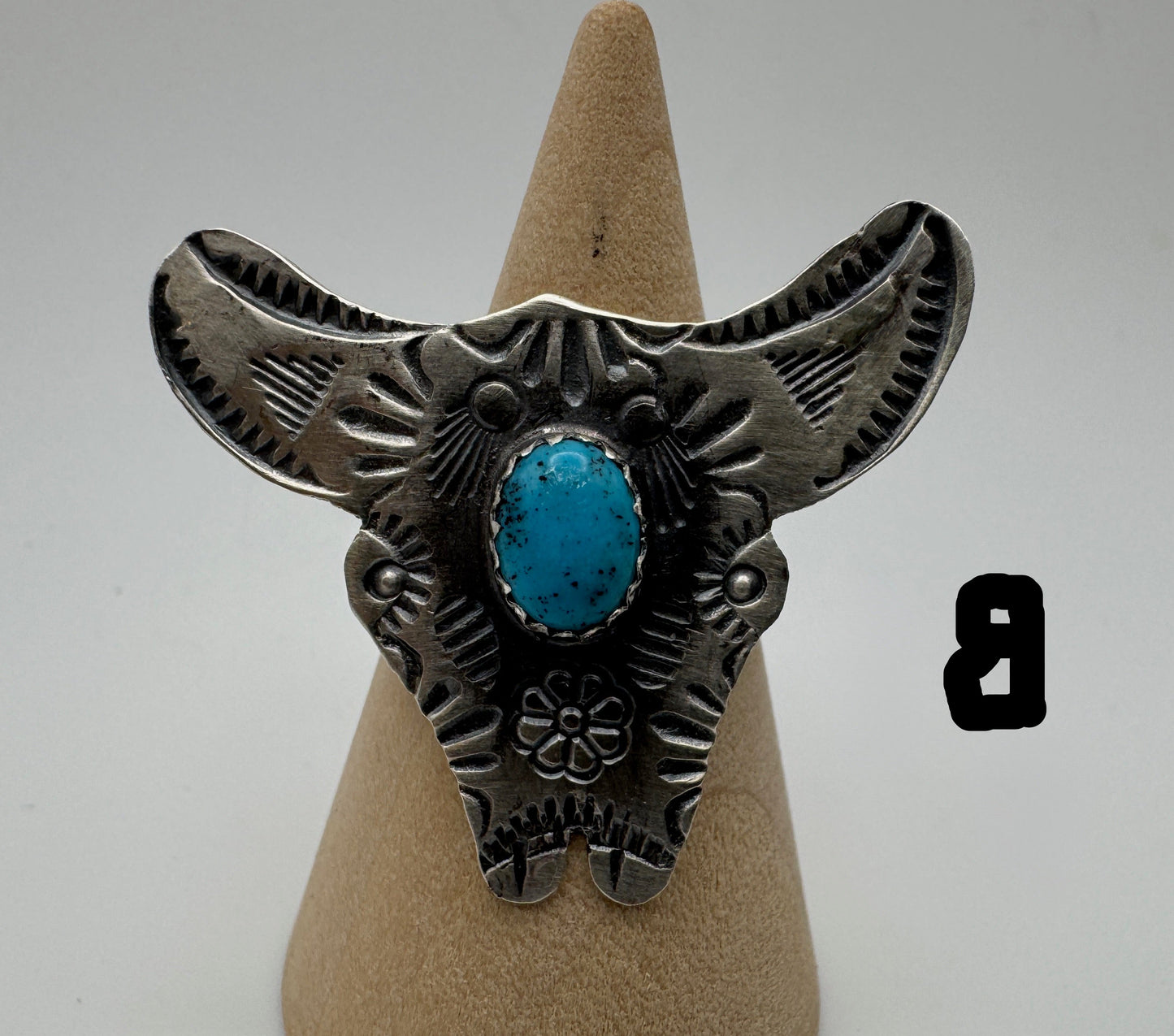 Sleeping Beauty and Sterling Animal Ring by C. Yazzie (2 options) - West Spork Mercantile