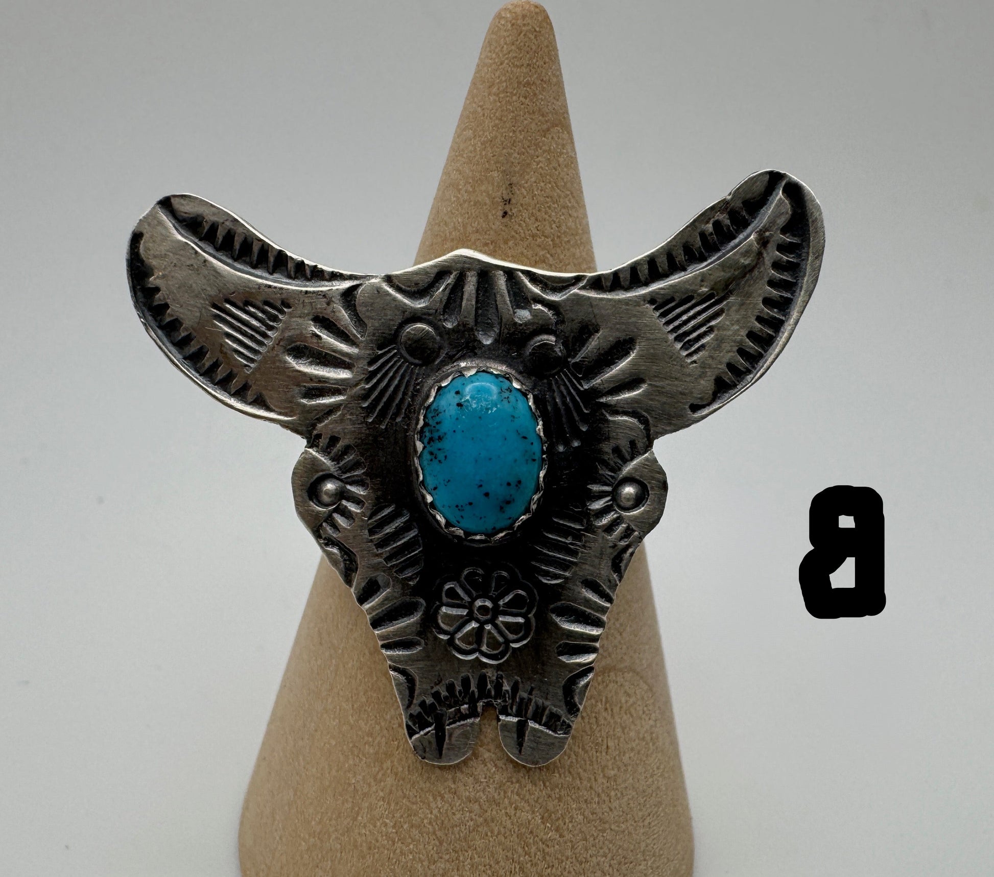 Sleeping Beauty and Sterling Animal Ring by C. Yazzie (2 options) - West Spork Mercantile