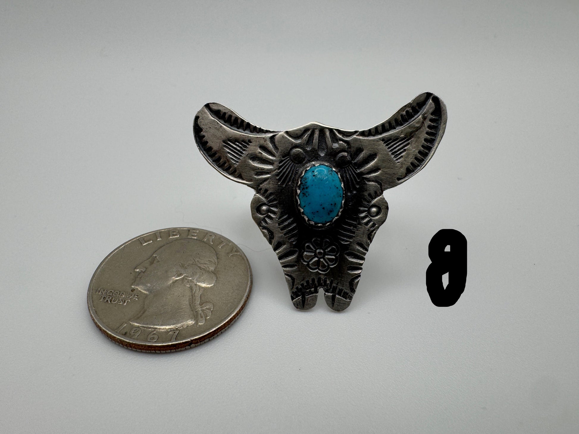 Sleeping Beauty and Sterling Animal Ring by C. Yazzie (2 options) - West Spork Mercantile