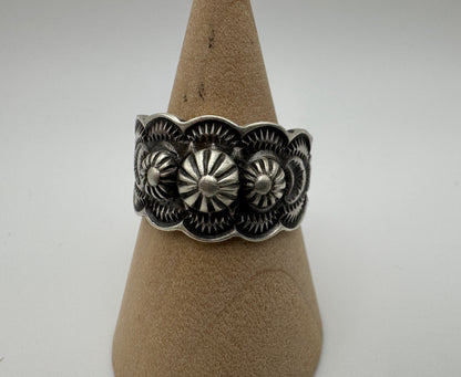 All Silver -All Handmade Stunner Ring by Bennie Ramone (Size 9.5) - West Spork Mercantile