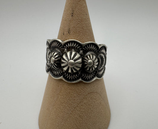 All Silver -All Handmade Stunner Ring by Bennie Ramone (Size 9.5) - West Spork Mercantile