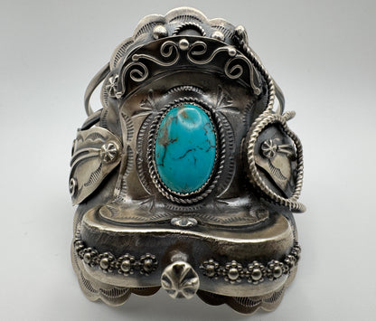 Stunning Saddle Cuff by Native Artist Tim Yazzie - West Spork Mercantile