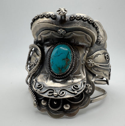 Stunning Saddle Cuff by Native Artist Tim Yazzie - West Spork Mercantile