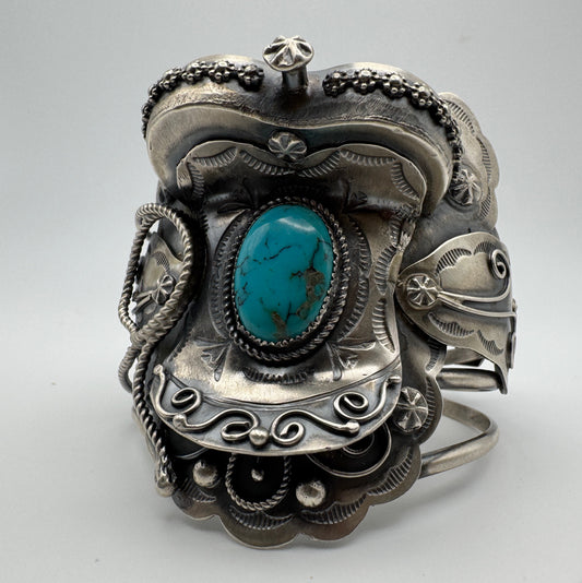 Stunning Saddle Cuff by Native Artist Tim Yazzie - West Spork Mercantile